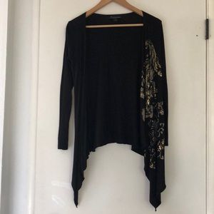 Open Front Graphic Cardigan